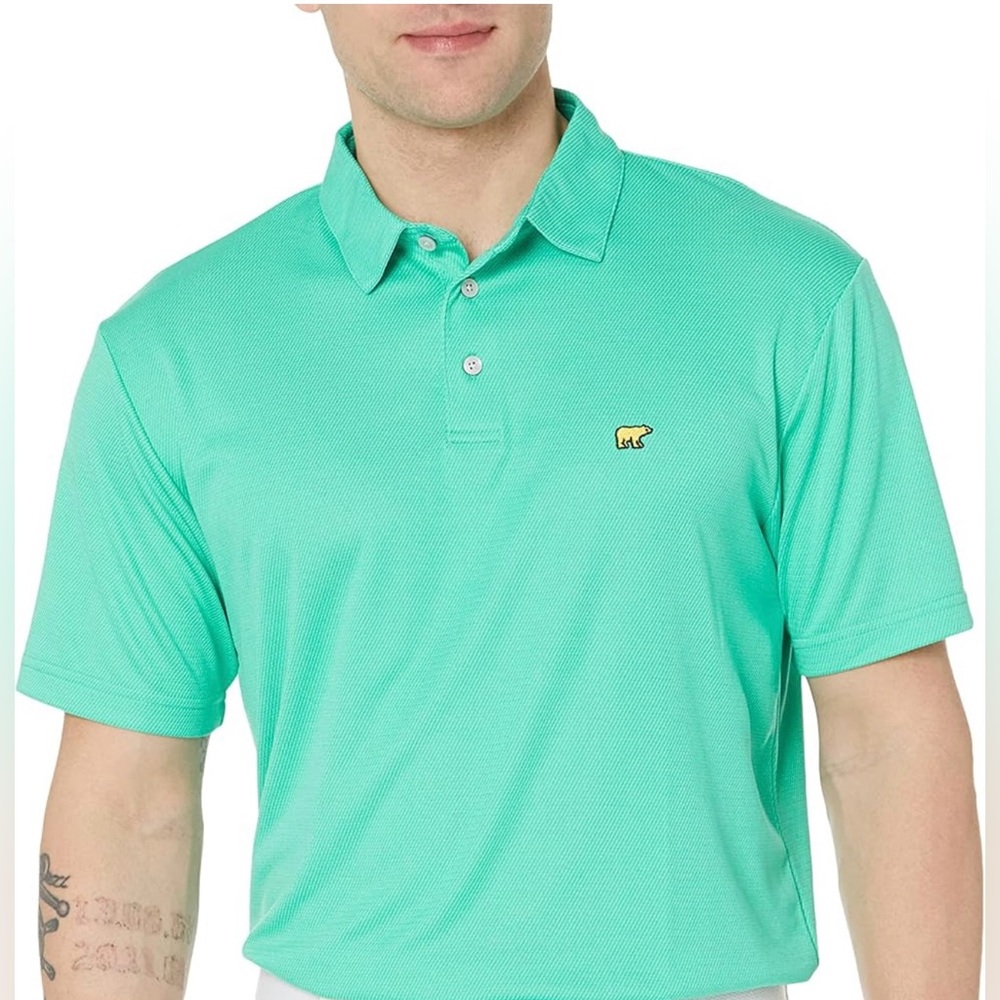 Jack Nicklaus Men's Short Sleeve Heather Twill Polo Shirt, Blue or Gray Size XXL